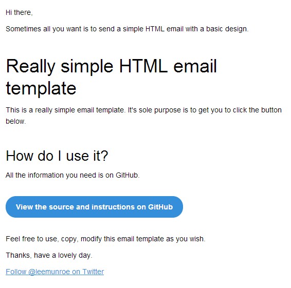 Really Simple Responsive HTML Email Template